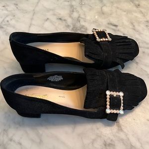 Nine West Black Suede Loafers 10
